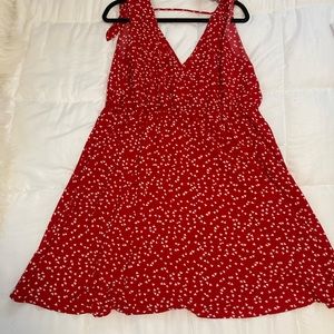 Shein sleeveless tank red dress. Heart pattern. Never worn!